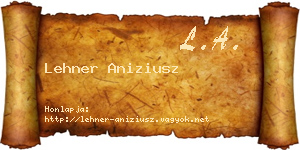 Lehner Aniziusz névjegykártya